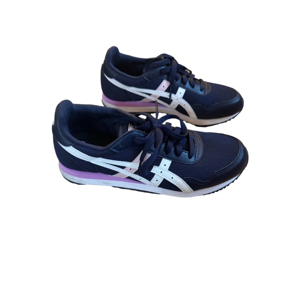 Women's Asics Tiger Runner Sneakers Size 7 1/2 Navy Blue Pink White NWT